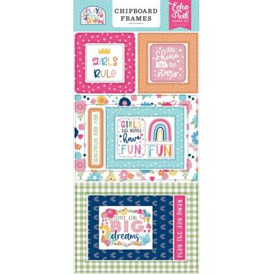 Echo Park Play All Day Girl Sticker - Chipboard Frames